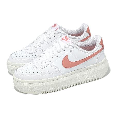 Nike 休閒鞋 Court Vision Alta 女鞋 厚底 增高 白 粉紅 小白鞋 DZ5394-102