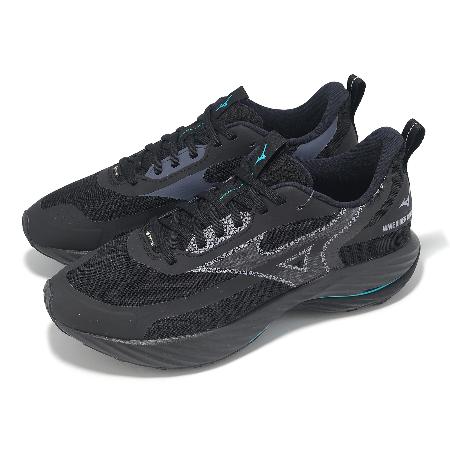 Mizuno 慢跑鞋 Wave Rider GTX 2 超寬楦 男鞋 黑 灰 防水 波浪片 運動鞋 美津濃 J1GC2578-01