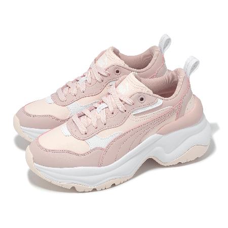 Puma 休閒鞋 Cilia Wedge 女鞋 粉紅 白 增高 厚底 皮革 老爹鞋 39391515
