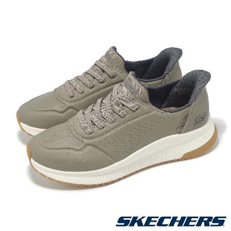 Skechers 懶人鞋 Bobs Squad 4 Slip-Ins 寬楦 男鞋 棕 灰 緩衝 厚底 懶人鞋 118424WTPE