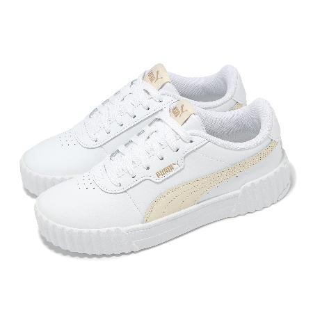 Puma 休閒鞋 Carina 3 女鞋 白 黃 皮革 復古 餅乾鞋 40036516