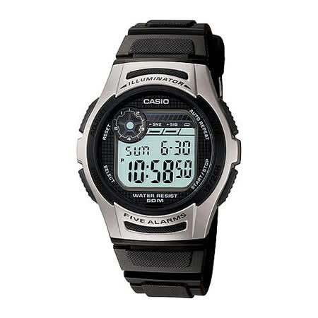 CASIO 酷炫電小子膠帶運動錶(黑)