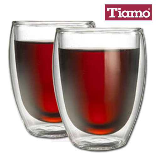 Tiamo 360cc耐熱雙層玻璃杯*2入HG2233