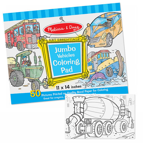 美國 Melissa & Doug 大型兒童繪圖本【交通工具】