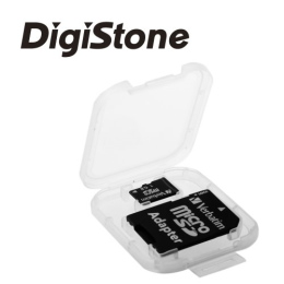 DigiStone優質 MicroSD/SDHC 1片裝記憶卡收納盒/白透明色 (10個)