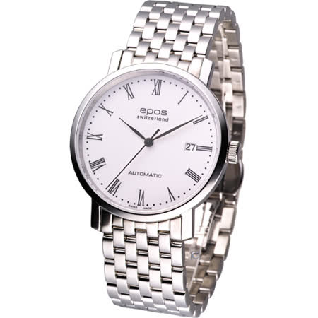 EPOS 典藏時尚 紳士機械錶(3387.152.20.20.30)白面鋼帶款