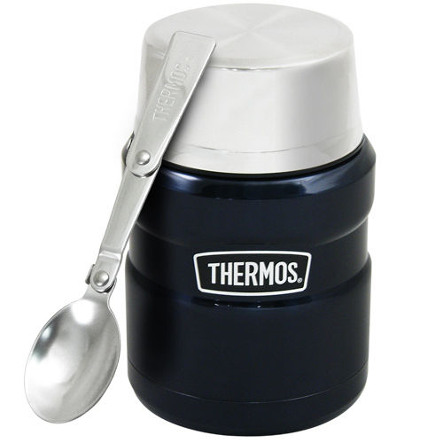 THERMOS膳魔師 不鏽鋼真空保溫悶燒罐/食物罐470ml-深藍色(SK3000)