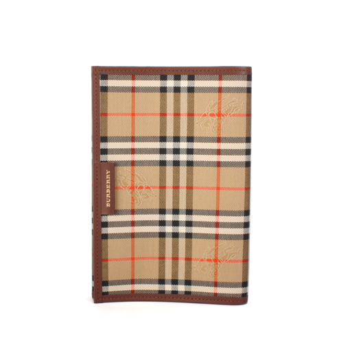 BURBERRY 經典格紋萬用封套-咖啡邊 (不含本子)