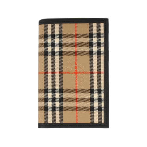 BURBERRY 經典格紋萬用口袋小冊-黑邊/小 (附本子)