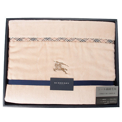 BURBERRY 經典素面綿毯禮盒-淺駝色