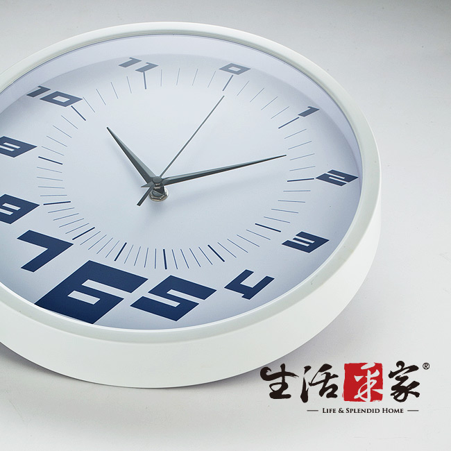 ◤重現居家好品味◢生活采家極速白靜音時尚掛鐘#01009