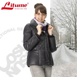【意都美 Litume】女款 立體輕量防潑水透氣保暖羽絨外套_ F3153 黑