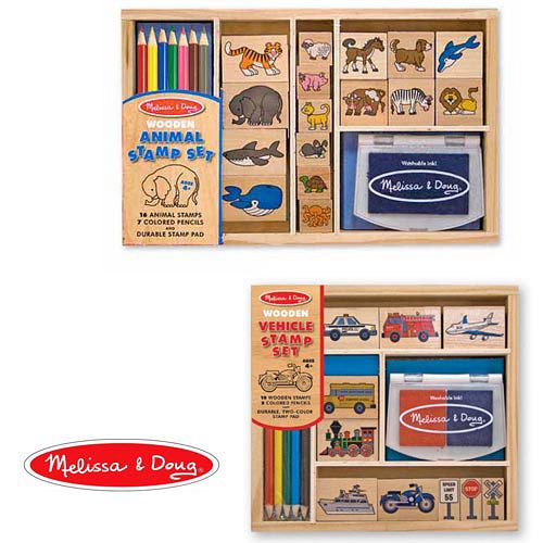 美國【Melissa & Doug】木製印章組-動物停看聽之工具篇