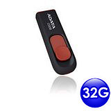 威剛 ADATA C008 32GB 日系簡約 滑動式隨身碟 -紅黑