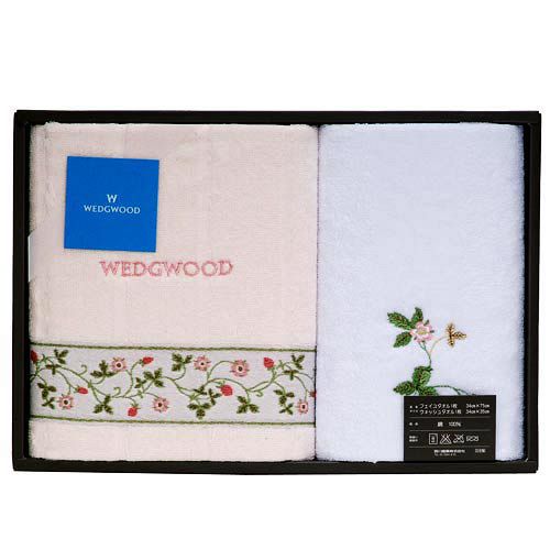 WEDGWOOD繽紛田園野莓毛巾方巾禮盒-粉紅