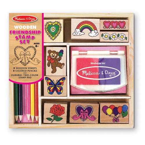 美國【Melissa & Doug】木製印章組-好朋友插圖