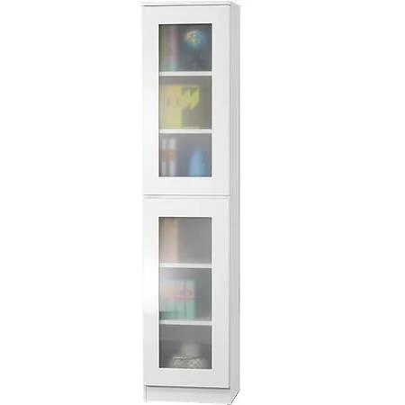 【Comfort House】威尼斯1.3尺兩玻璃門鏡面PU書櫃