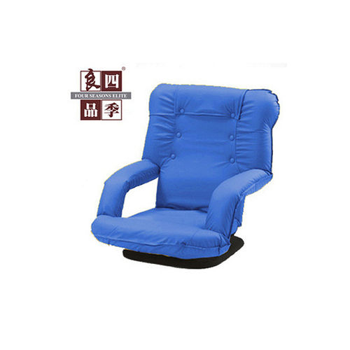 【四季良品】炫彩布蘭妮扶手旋轉休閒椅-藍