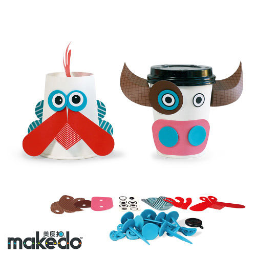 澳洲 makedo 美度扣 - 杯中創意入門款33 pcs 工具組 (顏色款式隨機出貨)