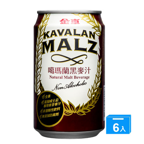 金車噶瑪蘭黑麥汁(罐)310ML*6入