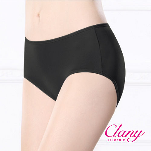 【可蘭霓Clany】透氣柔軟Tactel L-XL 中腰褲 神秘黑 2163-63