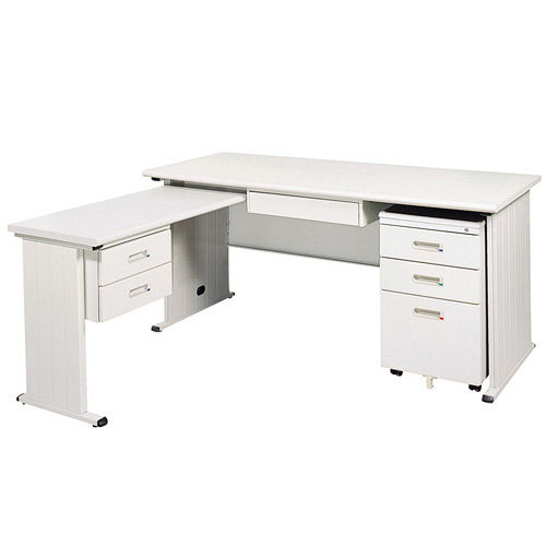 THA淺灰色L型辦公桌櫃組249-1(100x150)