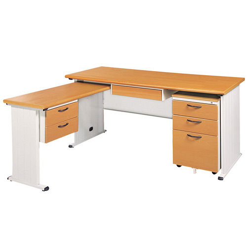 STHA木紋L型辦公桌櫃組251-1(100x150)