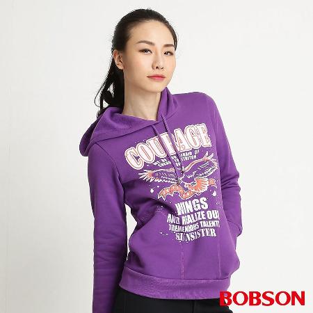 【BOBSON】
內裡刷毛印圖女帽T