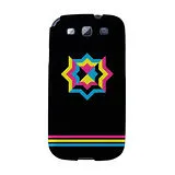 【韓國正品Makase】※PRISM.1_BLACK※ SAMSUNG Galaxy S3 i9300 質感手機保護殼 附贈胸針及簡易立架