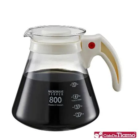 Tiamo 厚PP把手咖啡玻璃壺-白色-800cc (HG2222W)