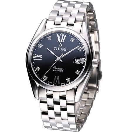TITONI Airmaster 機械腕錶83909S-354黑