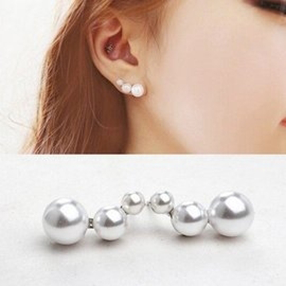 【PS Mall】韓版時尚氣質 耳飾簡約百搭款 大小珍珠耳釘 耳針 耳環 (G1065)