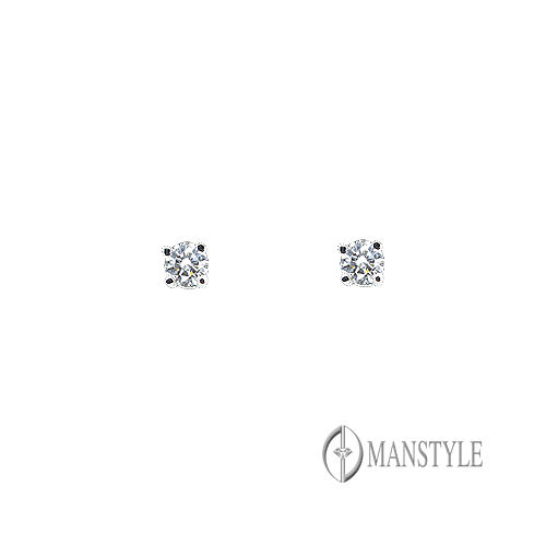 MANSTYLE 四方納福 0.10ct 鑽石耳環