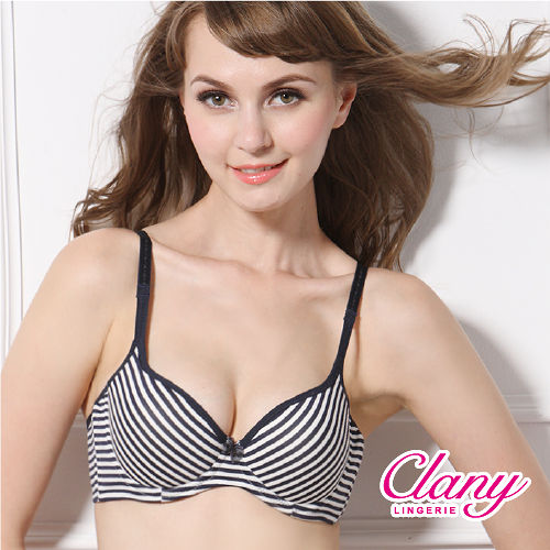 【可蘭霓Clany】活力條紋減壓BC內衣 理智藍 6690-55