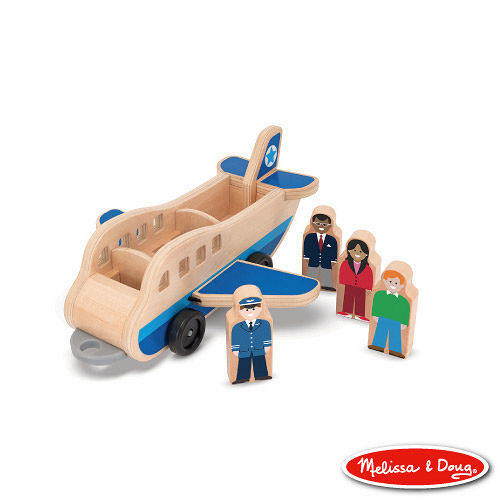 美國瑪莉莎 Melissa & Doug 小人國系列 - 木製機場行李拖車組