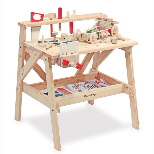 美國瑪莉莎 Melissa & Doug 木製大型工具台 + 益智工具組