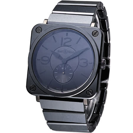 Bell & Ross 精密陶瓷時尚腕錶-(BRS-BL-CE-PHA-SCE)黑色