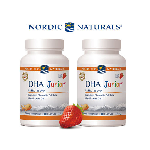 【Nordic Naturals】北歐天然 - 小愛Q 魚肝油膠囊食品-天然草莓風味(180顆× 2 瓶超值套裝組)