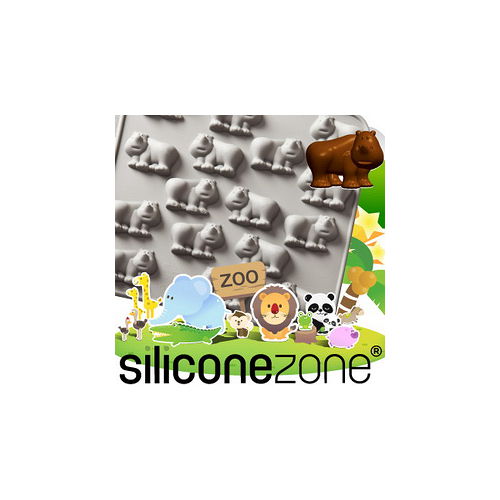 【Siliconezone】施理康ZOO耐熱犀牛巧克力模/冰模-灰色