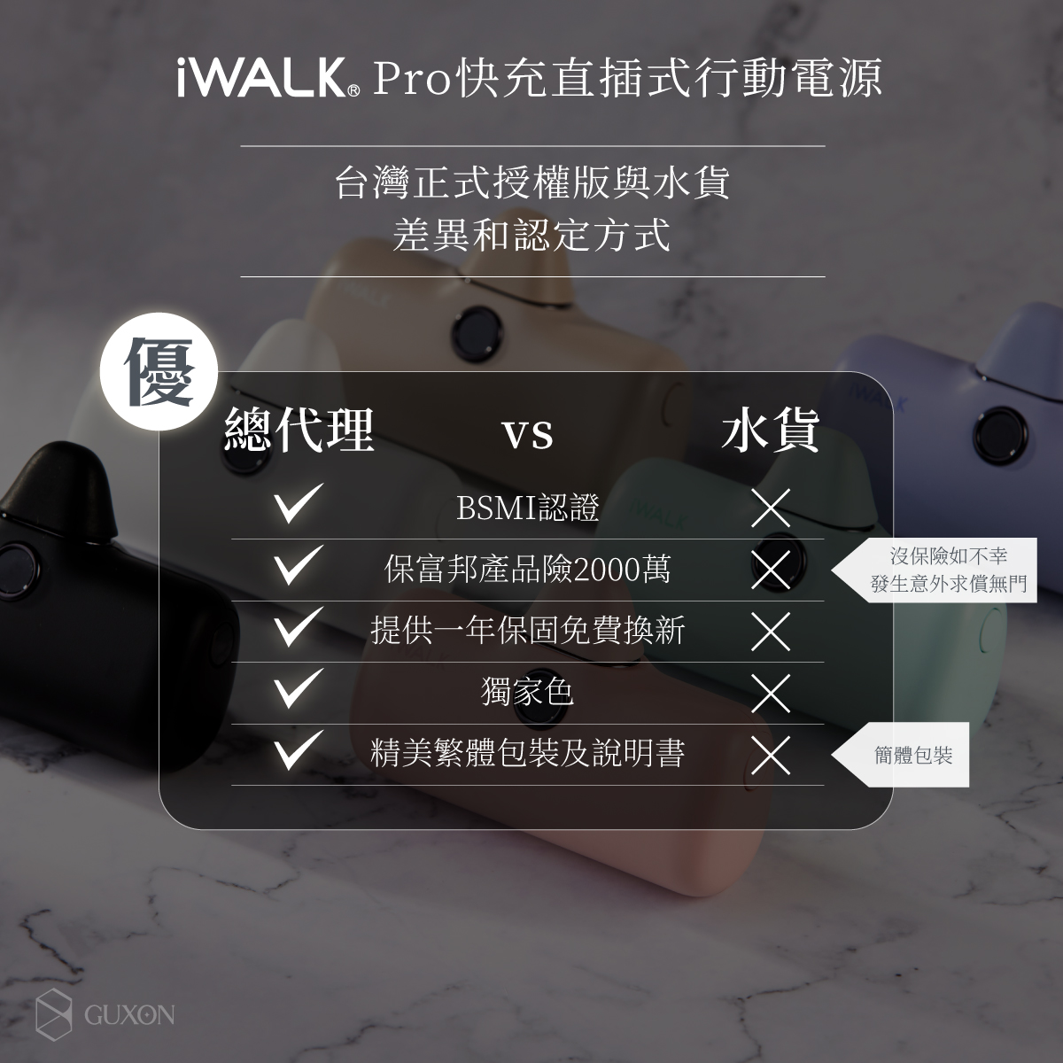 iWALK PRO 閃充直插式行動電源(Lightning/Type-C)