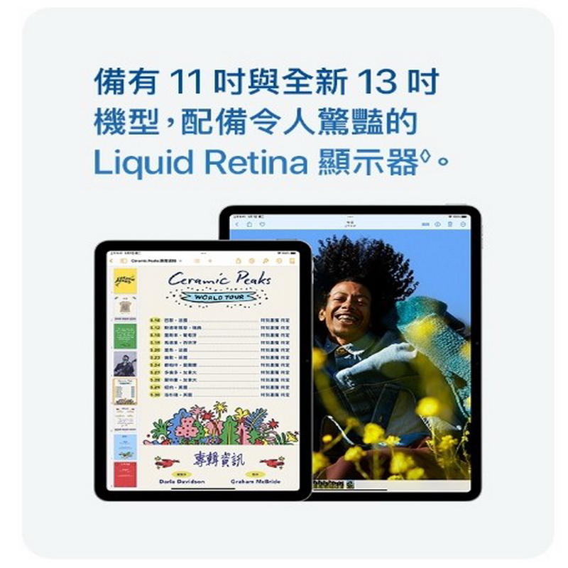 備有11與全新 13 機型,配備令人驚豔的Liquid Retina 顯示器。Ceramic PeaksWORLD TOUR  專輯資訊